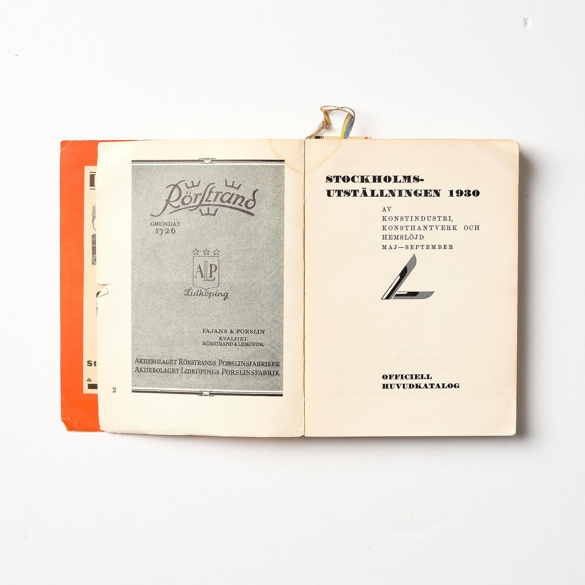 Stockholm Exhibition 1930, catalogue and brochures, three
