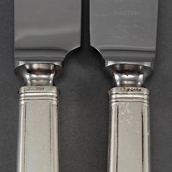 DAVID ANDERSEN,  12 st silver knives, Stockholm 1913.