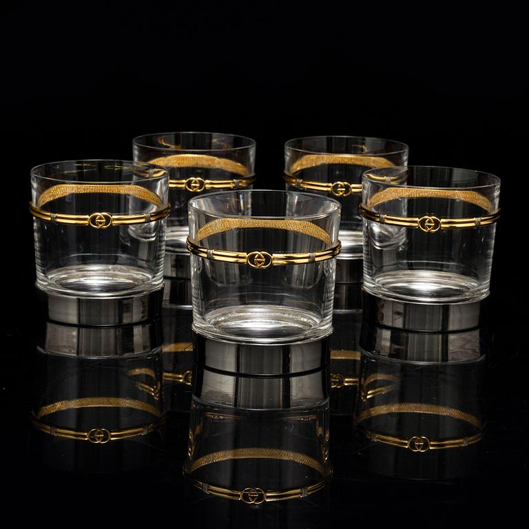 GUCCI tumbler glasses, 5 pcs.