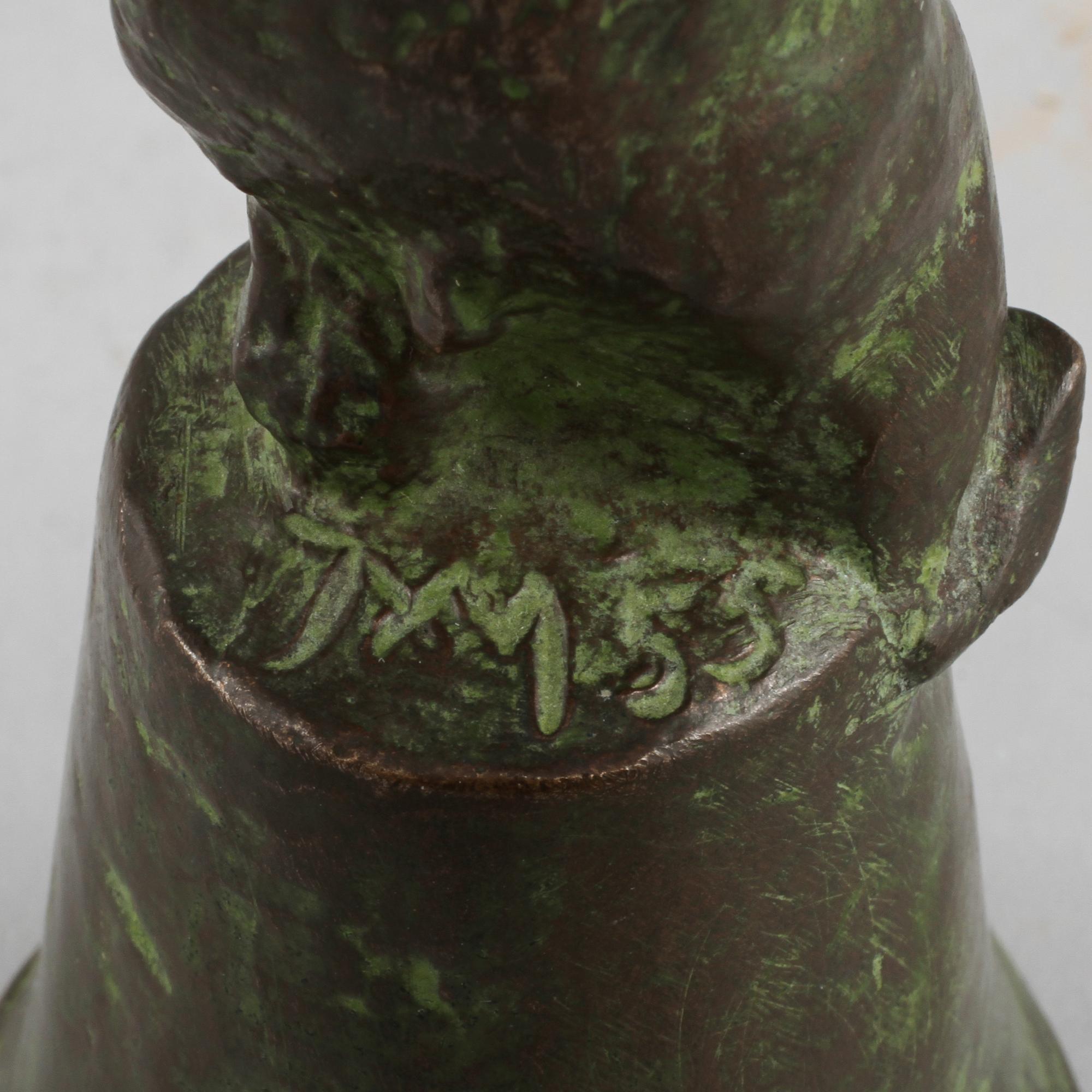 JUSSI MÄNTYNEN, skulptur, brons, monogramsignerad och daterad 55.