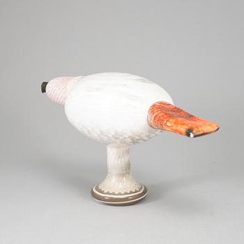 OIVA TOIKKA, a glass bird. Signed O. Toikka Pale Male Nuutajärvi 2007.