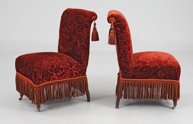 SALONGSGRUPP, 5 delar, klunkestil, sent 1800-tal.