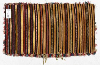 A carrige cushion,  'Genombruten stjärna', flat weave, c 99 x 56 cm, Vemmehög or Torna district, Scania, 1760-1800.