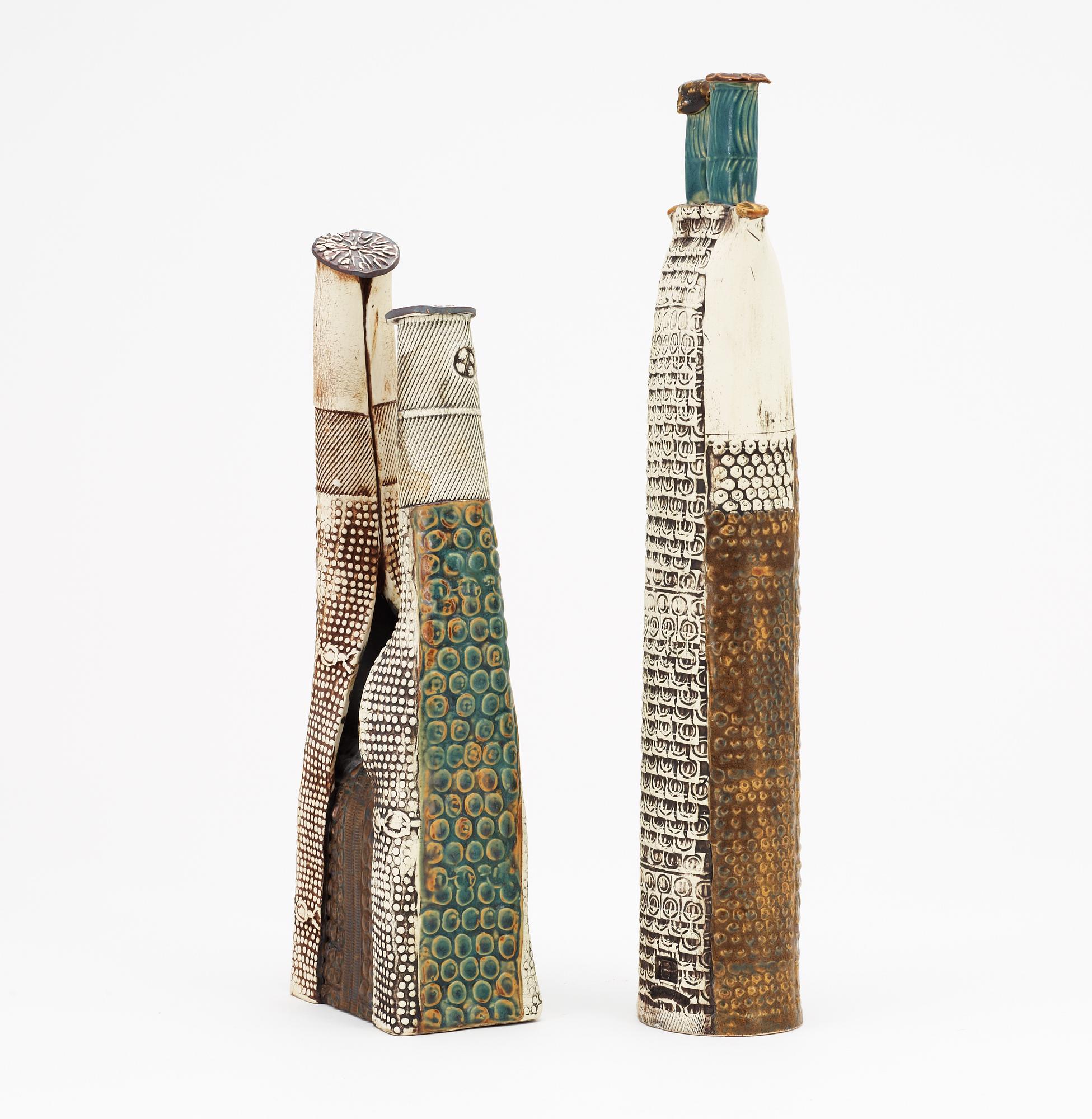 Two Bengt Berglund stoneware sculptures, Gustavsberg studio, one dated 1963.