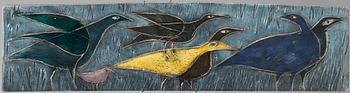 Rut Bryk, relief "Flock of birds", Arabia, Finland ca 1955.