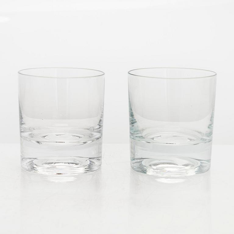 Oiva Toikka, dove motif drinking glasses, 12 pcs, for Finnair. Nuutajärvi.