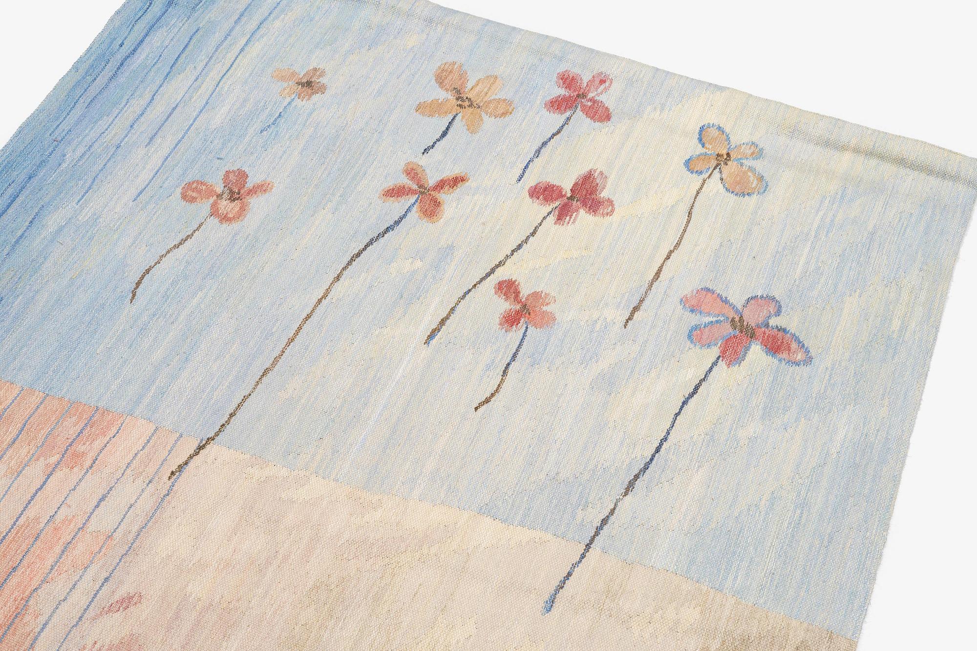 Susanne Henriques, a tapestry triptych, 'Strukturerad natur' c. 223 x 176 (one 165) cm, signed AB MMF SH.