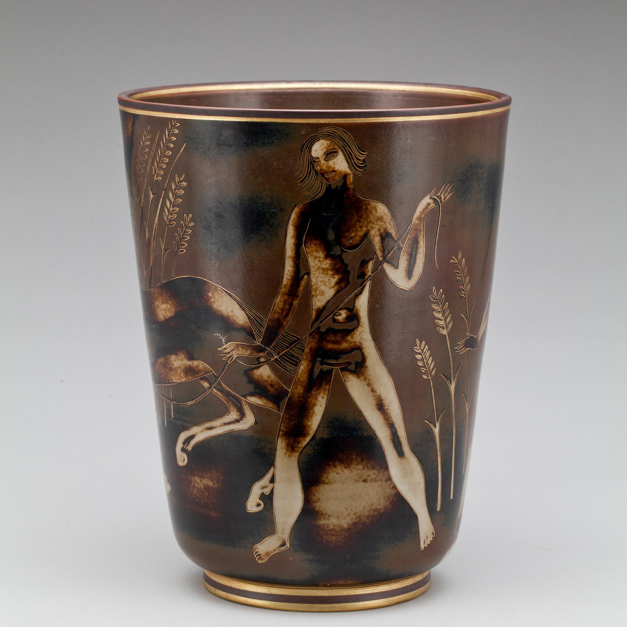 VAS, porslin, Oskar Dahl, Alp, Lidköping, numr 1406. 1900-talets första hälft.