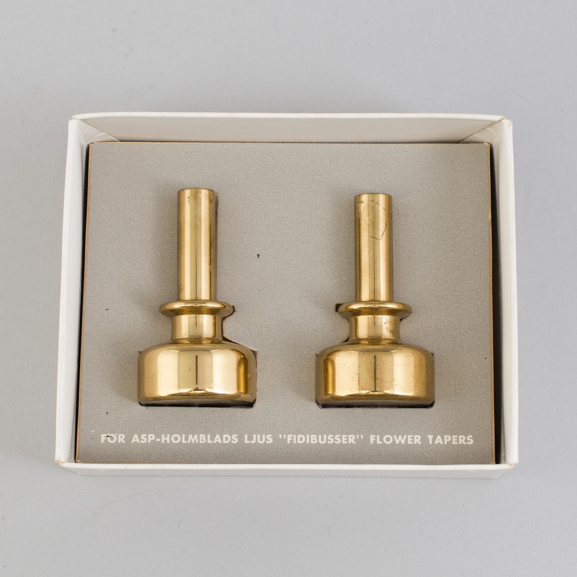 16 brass candlesticks, Hans Agne Jakobsson, Markaryd.