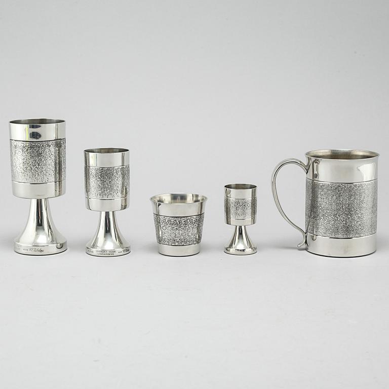 K-E PALMBERG, servisglas, 78 st, tenn, Alton, 1970/80-tal.