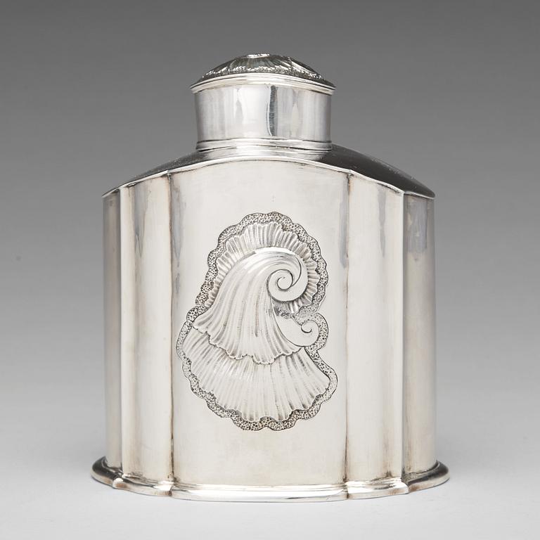 Johan Collin, teburk, stor, silver, Stockholm 1745. Senbarock.