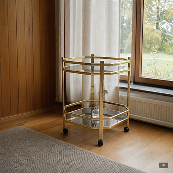 Serving trolley/side table, late 20th century.
