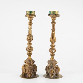 Altarljusstakar, ett par, 17-1800-tal.