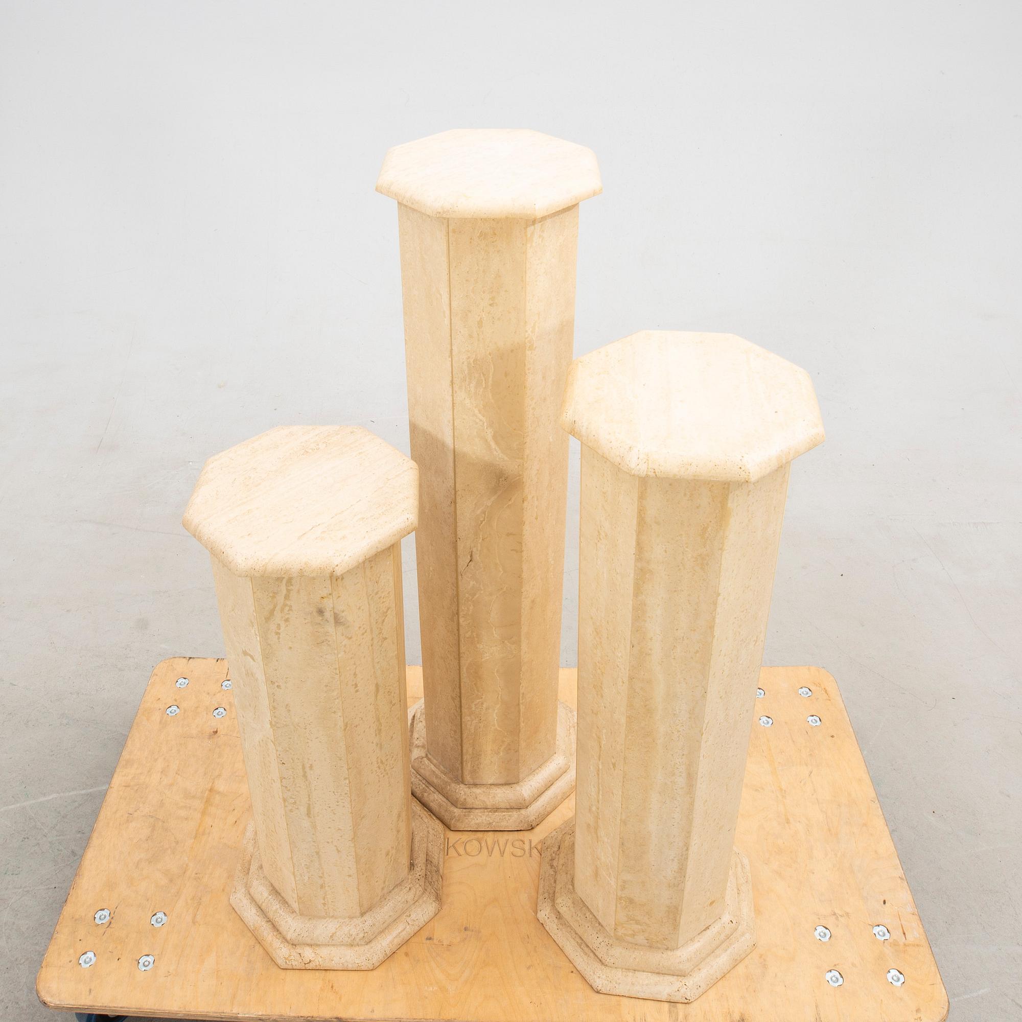 Pedestals, 3 pcs, second half of the 20th century.