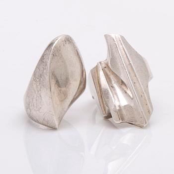 2 rings sterling silver, Lapponia approx size 55, Georg Jensen  approx size 51, total weight 28,8 g.