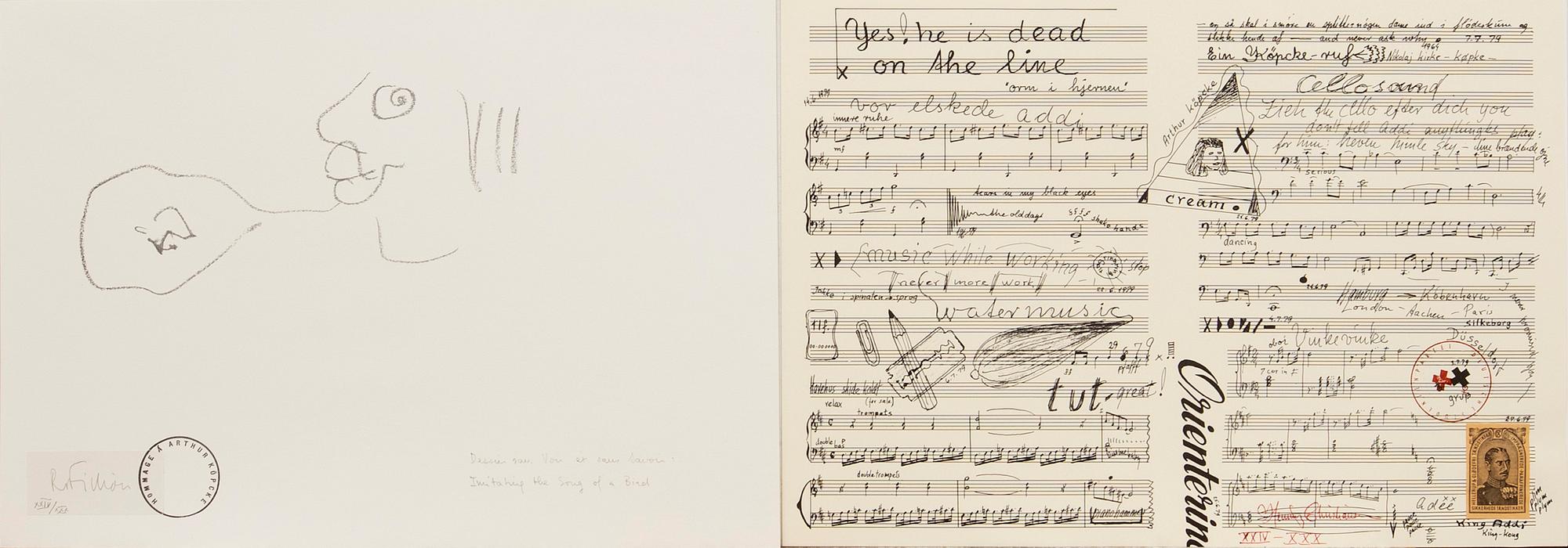 Homage to Arthur Köpcke, portfolio with 18 graphic sheets.