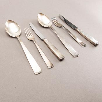 A Swedish 20th century set of 36 pcs of silver cutlery mark of J Ängman/GAB Stockholm 1960s tota weight 1202 gr.