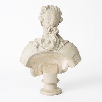 Johan Tobias Sergel, after, a plaster bust of king 'Gustav III' of Sweden, early 20th century.
