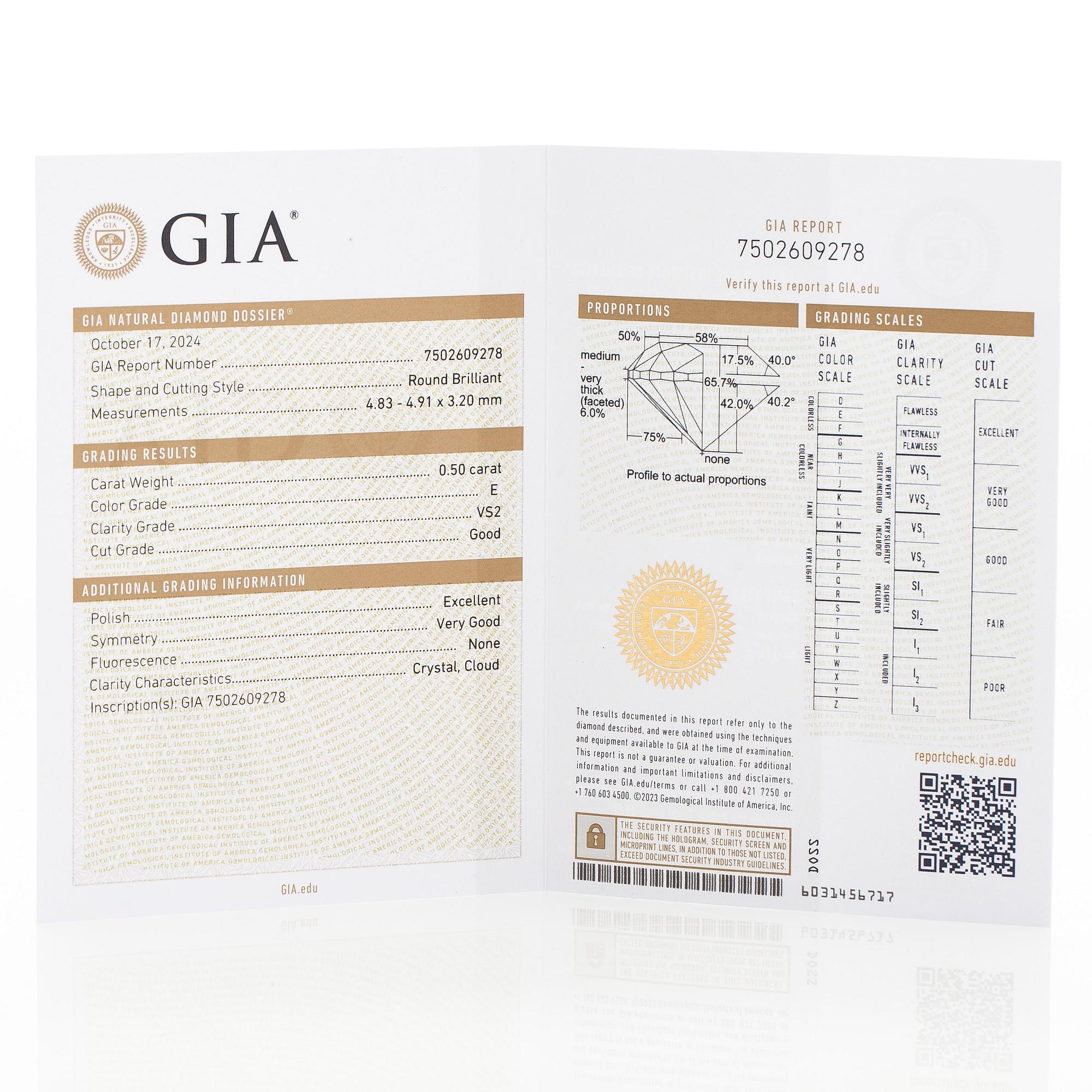 Örhängen, 14K guld med briljantslipade diamanter totalt 1.00 ct. Med GIA dossier.