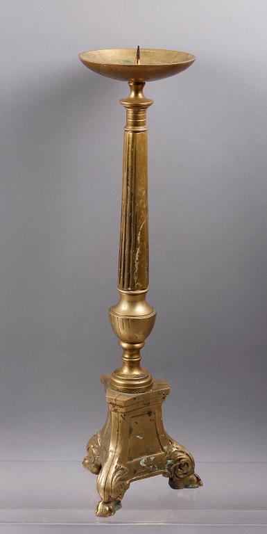 LJUSSTAKE, mässing, barockstil, 1900-tal.