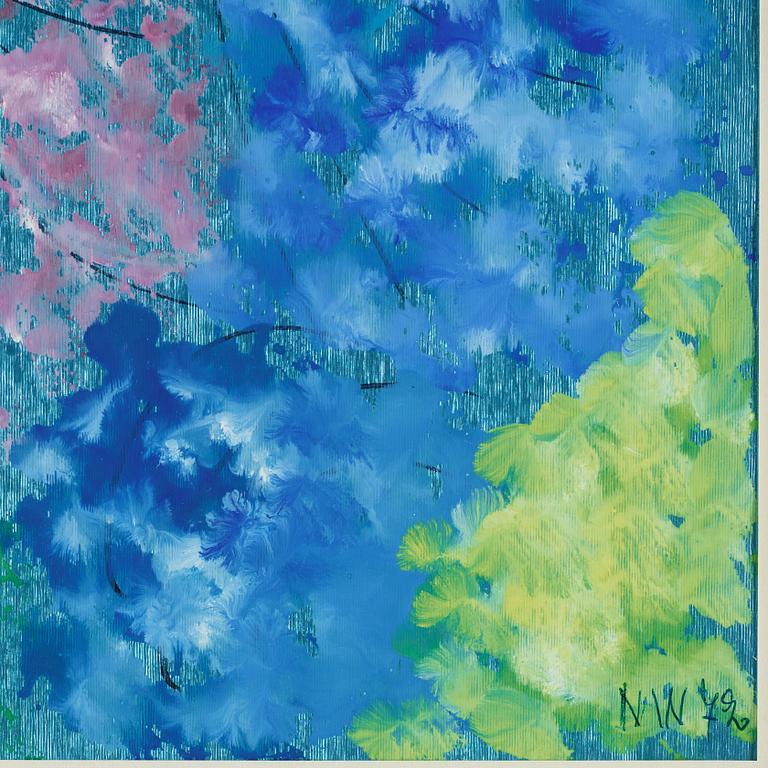 NELL WALDEN, gouache on paper, signed and dated -72.