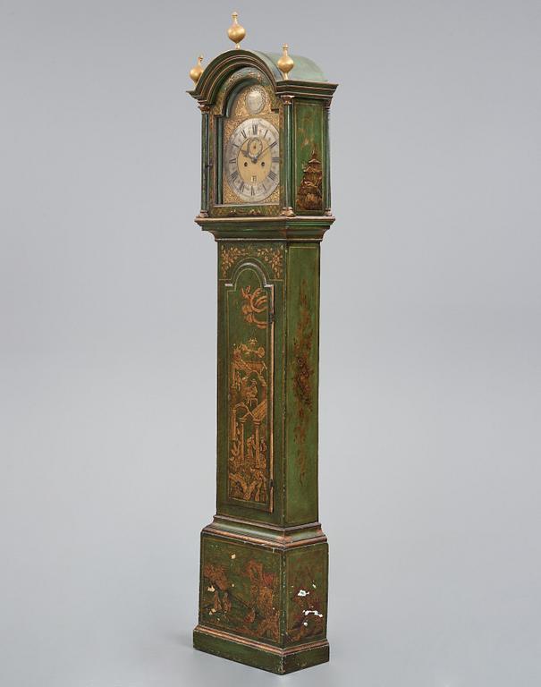 A longcase clock by B Shuckforth (1754- 1760).