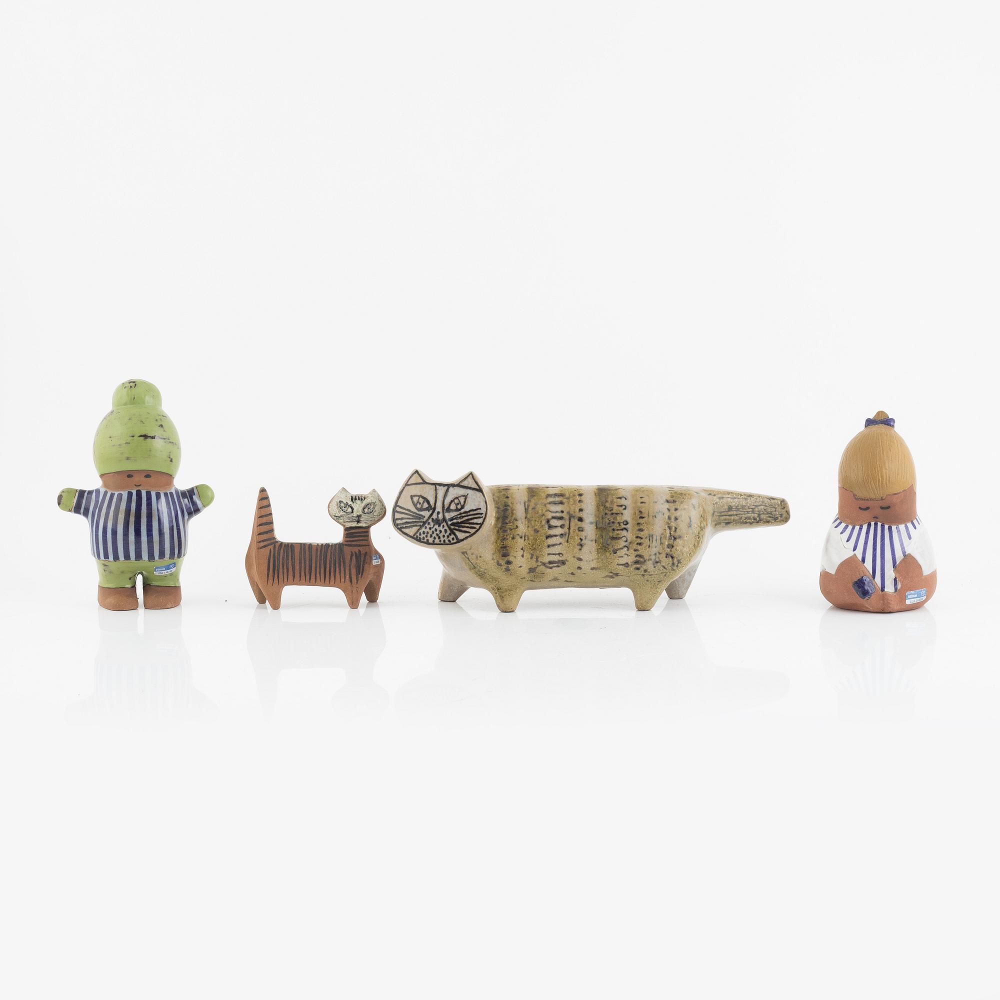 Lisa Larson, Lisa Larson, figuriner, 4 st, stengods, Gustavsberg.