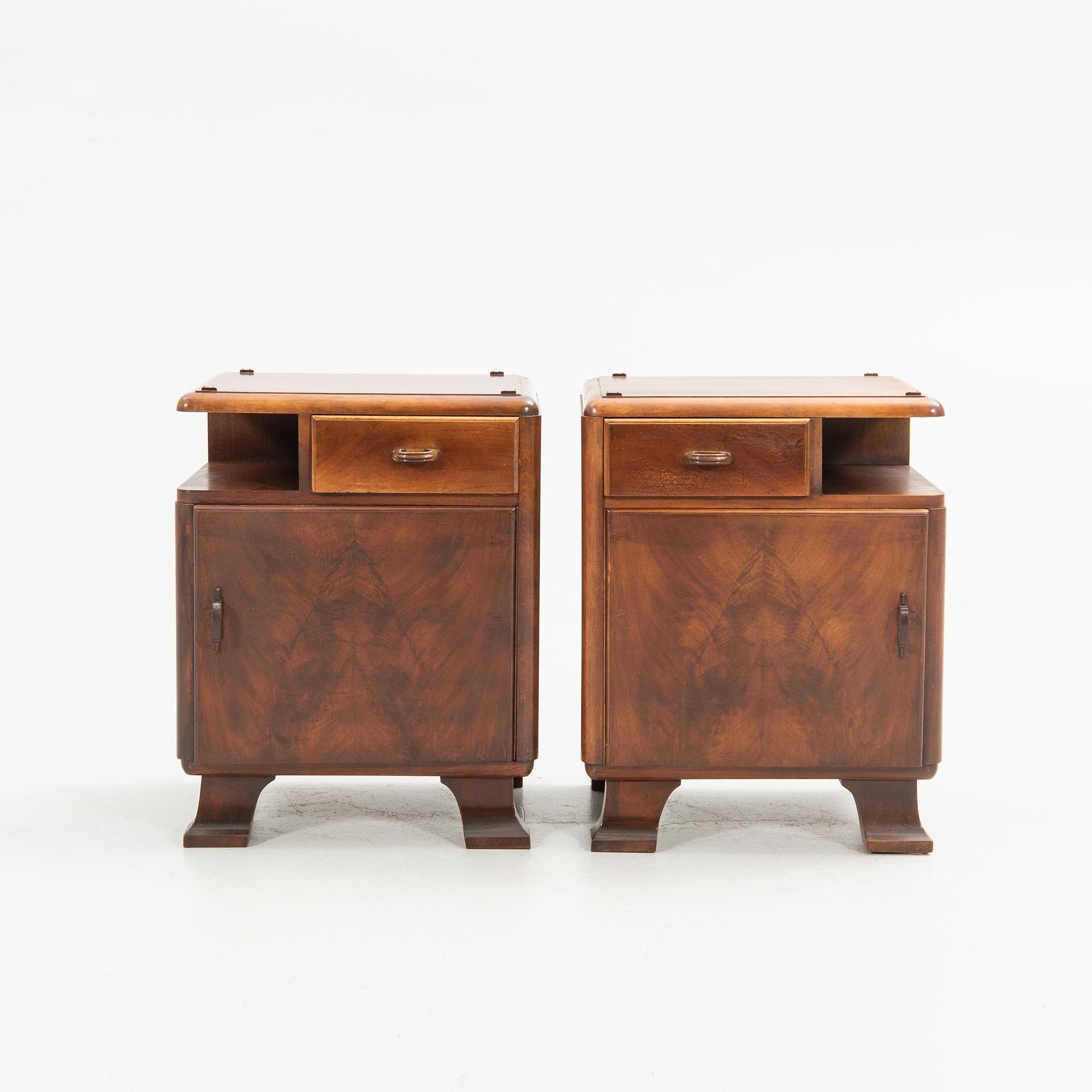 Nightstands, a pair, first half of the 20th century.
