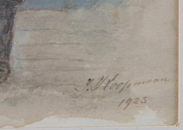 KOOPMAN, akvarell, sign o dat 1923.