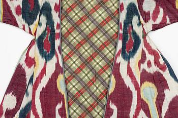 A woman’s Chapan, silk and cotton Ikat, Central Asia, 1880s.