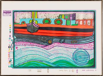 Friedensreich Hundertwasser, "Regentag on Waves of Love".
