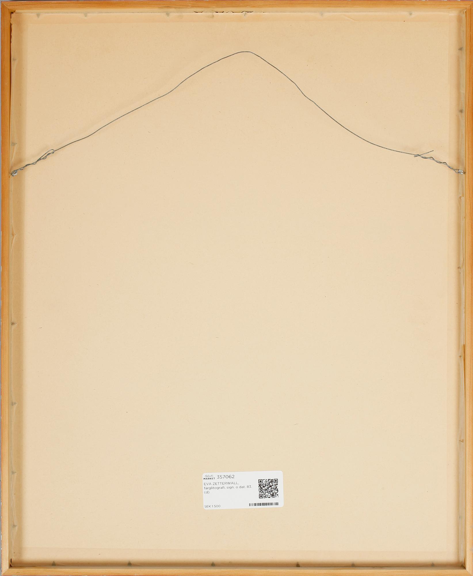 EVA ZETTERWALL, färglitografi, sign. o dat. 83.