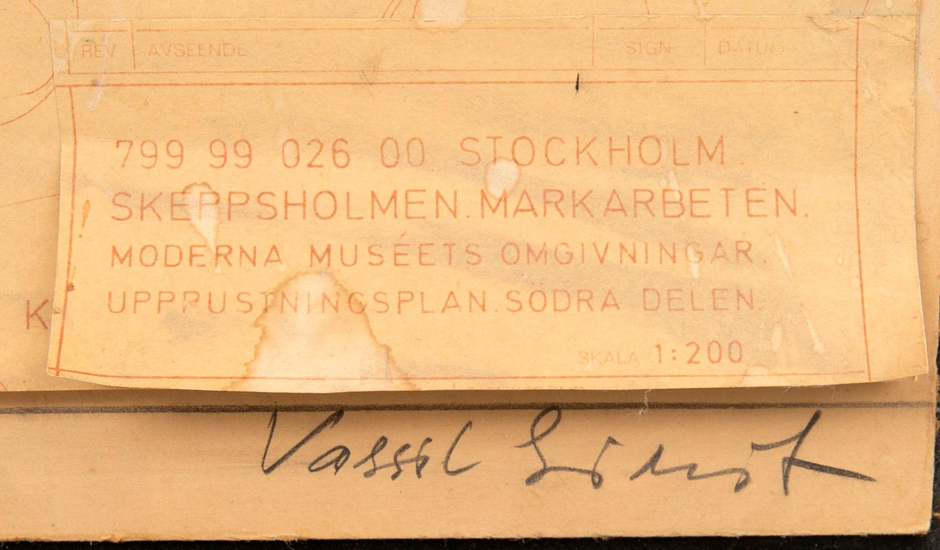 Vassil Simittchiev, drawing, "Water Mass" - Project for the Moderna Museet Stockholm, 1978.