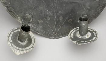 LJUSPLÅT, plåt, barockstil, sent 1800-tal.