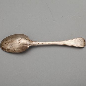 MATSKEDAR, 5 st, silver, bla Lars Boye och Petter Eneroth, Stockholm, 1700-tal. Tot ca 286 gram.