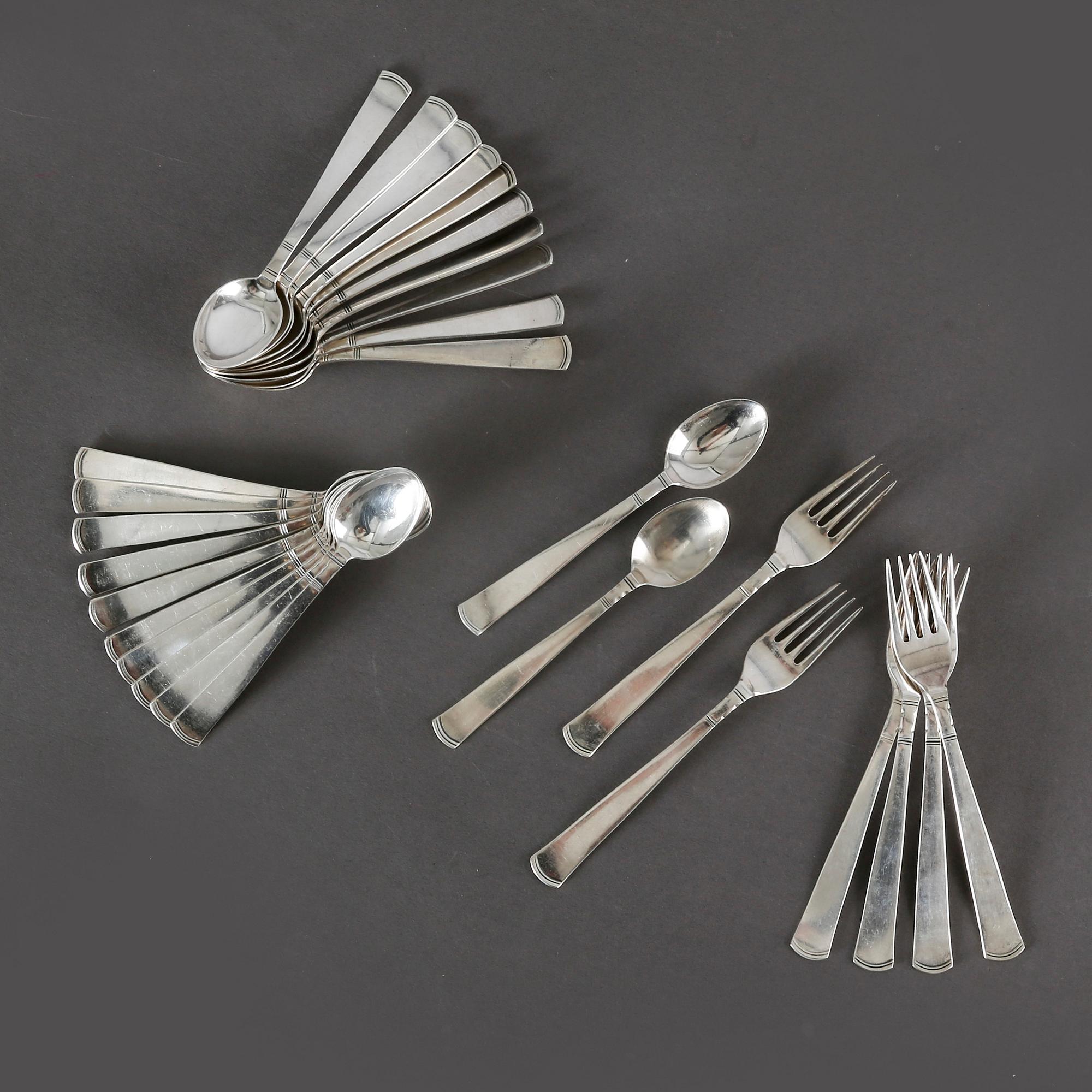 Jacob Ängman, cutlery, 28 dlr, silver "Rosenholm", GAB Stockholm 1950s.