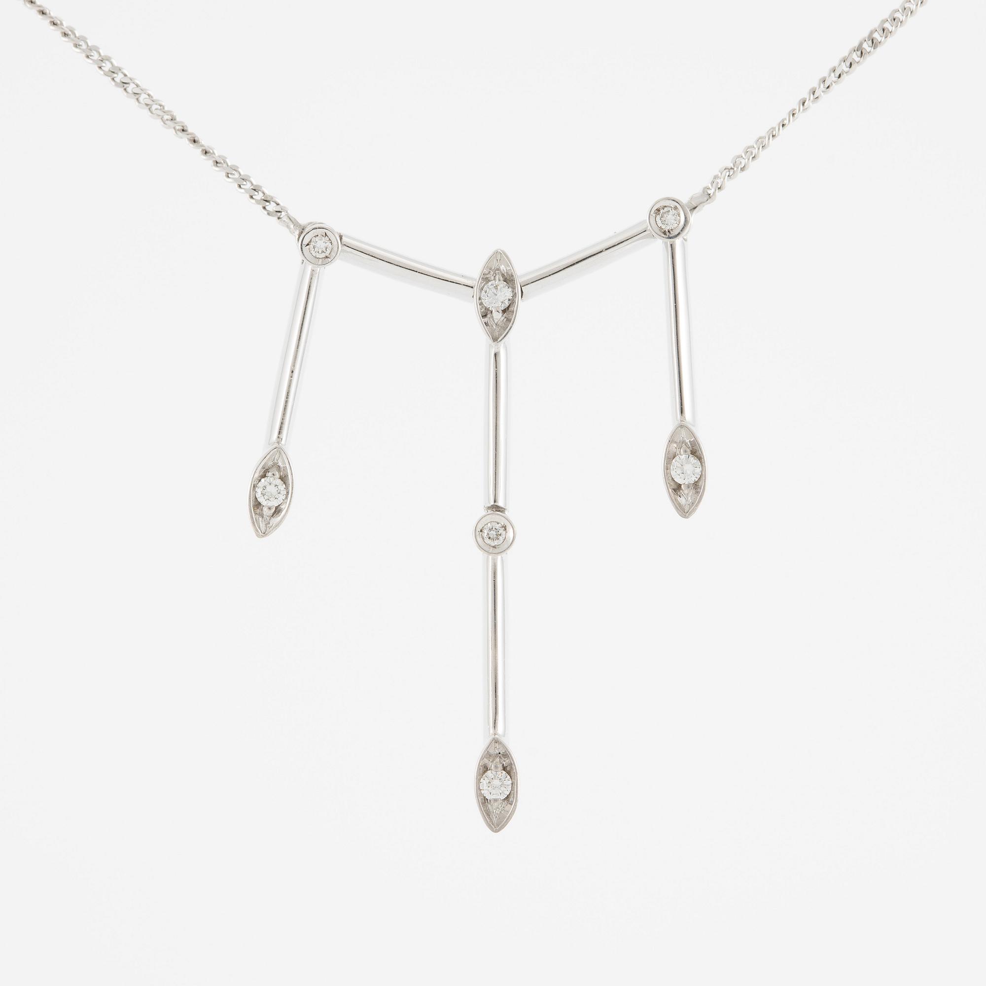 Necklace 18K white gold with brilliant-cut diamonds, Alfieri & St. John, Italy.