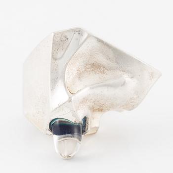 Björn Weckström, Ring "Varelsens öga", sterlingsilver och akryl. Lapponia 1973.