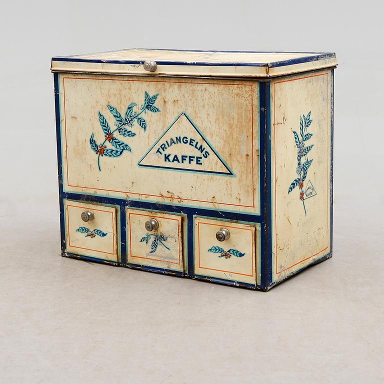 KAFFEBOX, plåt, Triangelns Kaffe, 1900-taltes mitt.