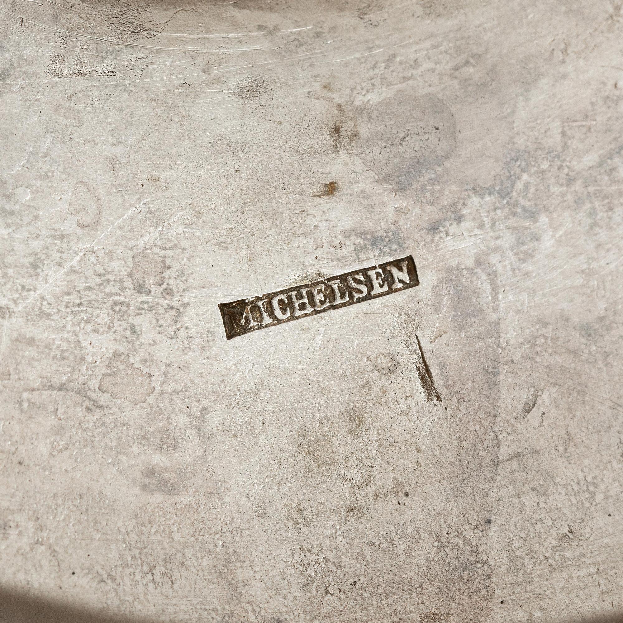 A Danish large silver bowl on foot, mark of Anton Michelsen, Copenhagen 1865.