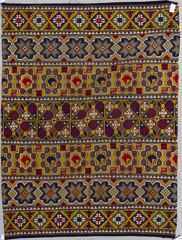 VÄVNAD, rölakan, allmoge, Skåne. 1800-talets andra hälft/omking år 1900. Ca 231x173 cm.