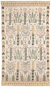 836. DRAPE. "Taraxacum". Tapestry weave. 258 x 150,5 cm. Signed MMF.