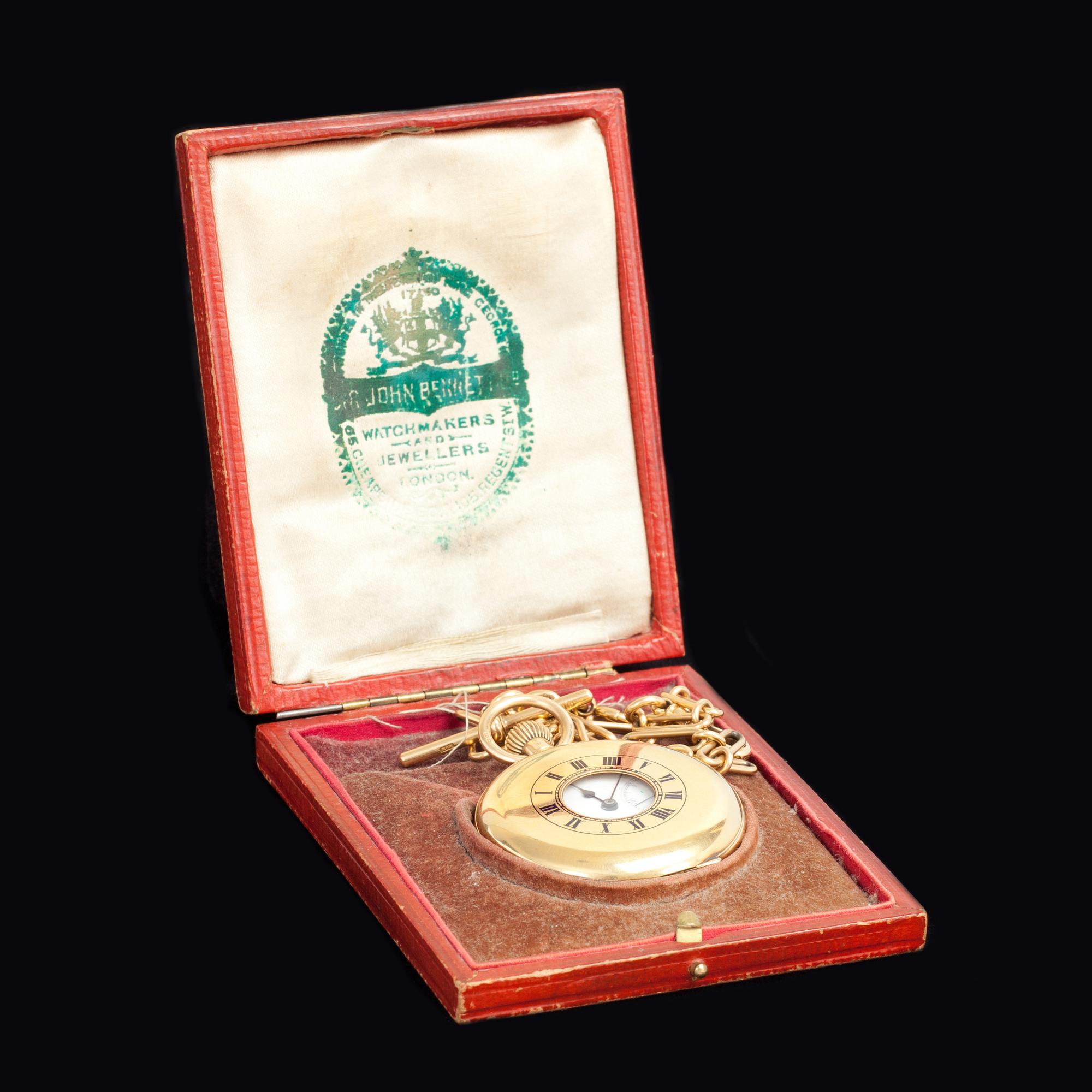 FICKUR, 18K, John Bennett, London. Med KLOCKKEDJA, 18K.