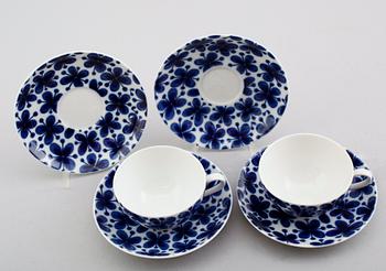 KAFFEKOPPAR, 13 st med FAT, 11 st, porslin, "Mon Amie", Marianne Westman, Rörstrand.