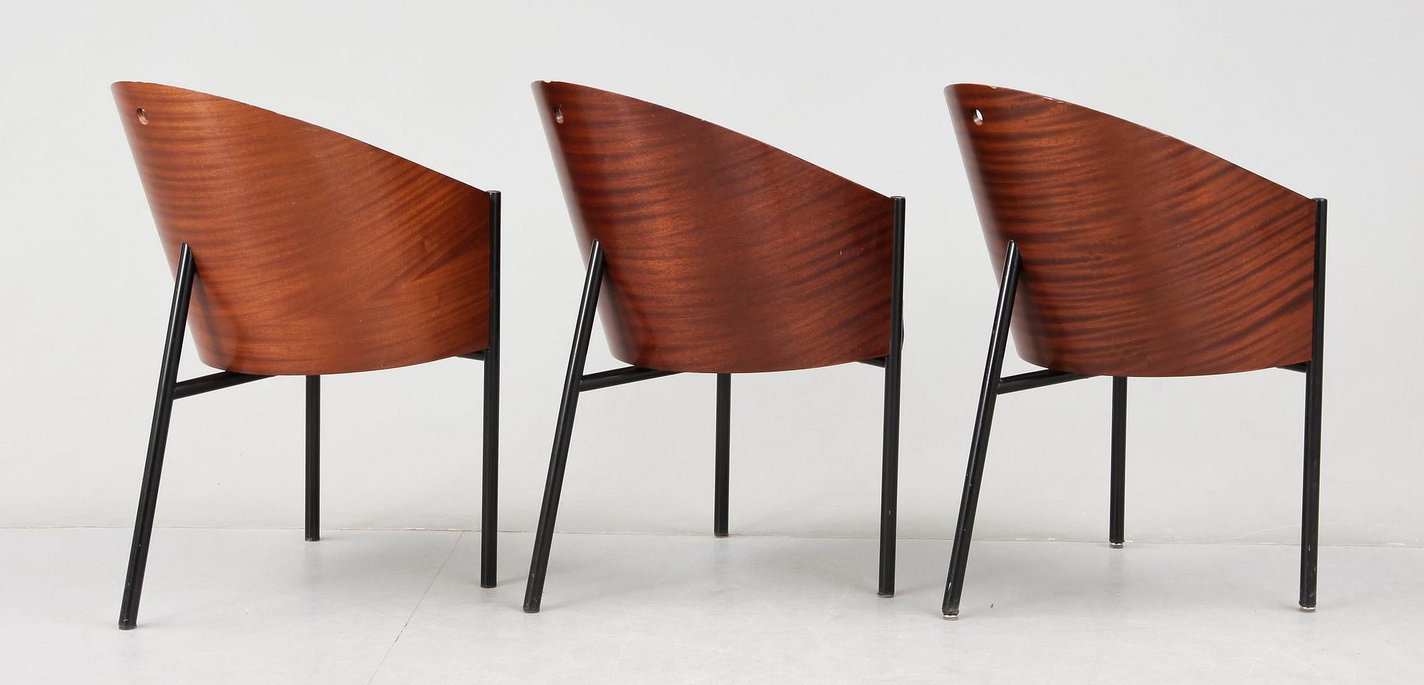 STOLAR, 3 st, "Costes", Philippe Starck, Aleph, Driade. Italien. 1980-tal.