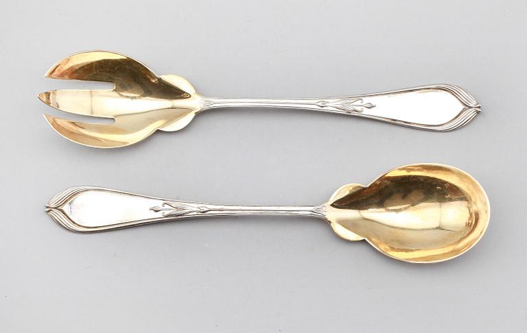 SERVERINGSBESTICK, 2 delar, silver, K Anderson, Stockholm 1905. Vikt ca 164 gram.