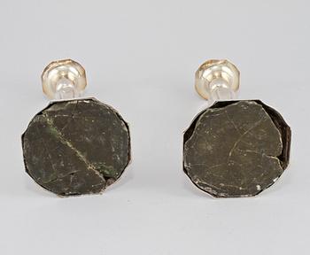 LJUSSTAKAR, ett par, silver, GAB, Stockholm, 1966.