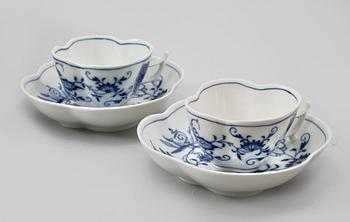 SERVISDELAR, 9 delar, porslin, "Lökmönstret", Meissen, 1900-tal.
