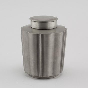 a pewter tea caddy, Stockholm, 1938.