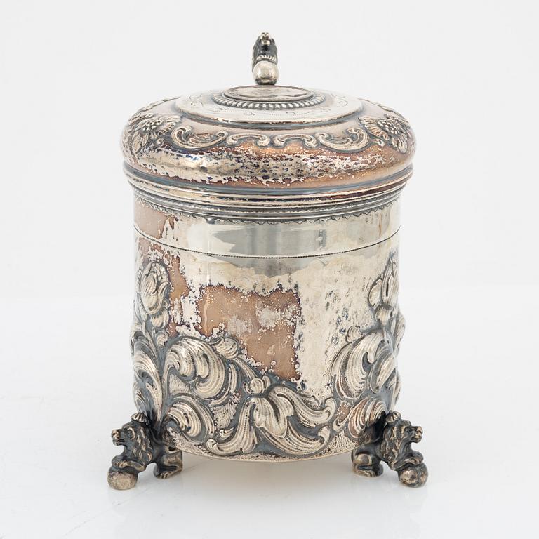 A Baroque style silver tankard from CG Hallberg Stockholm 1947.